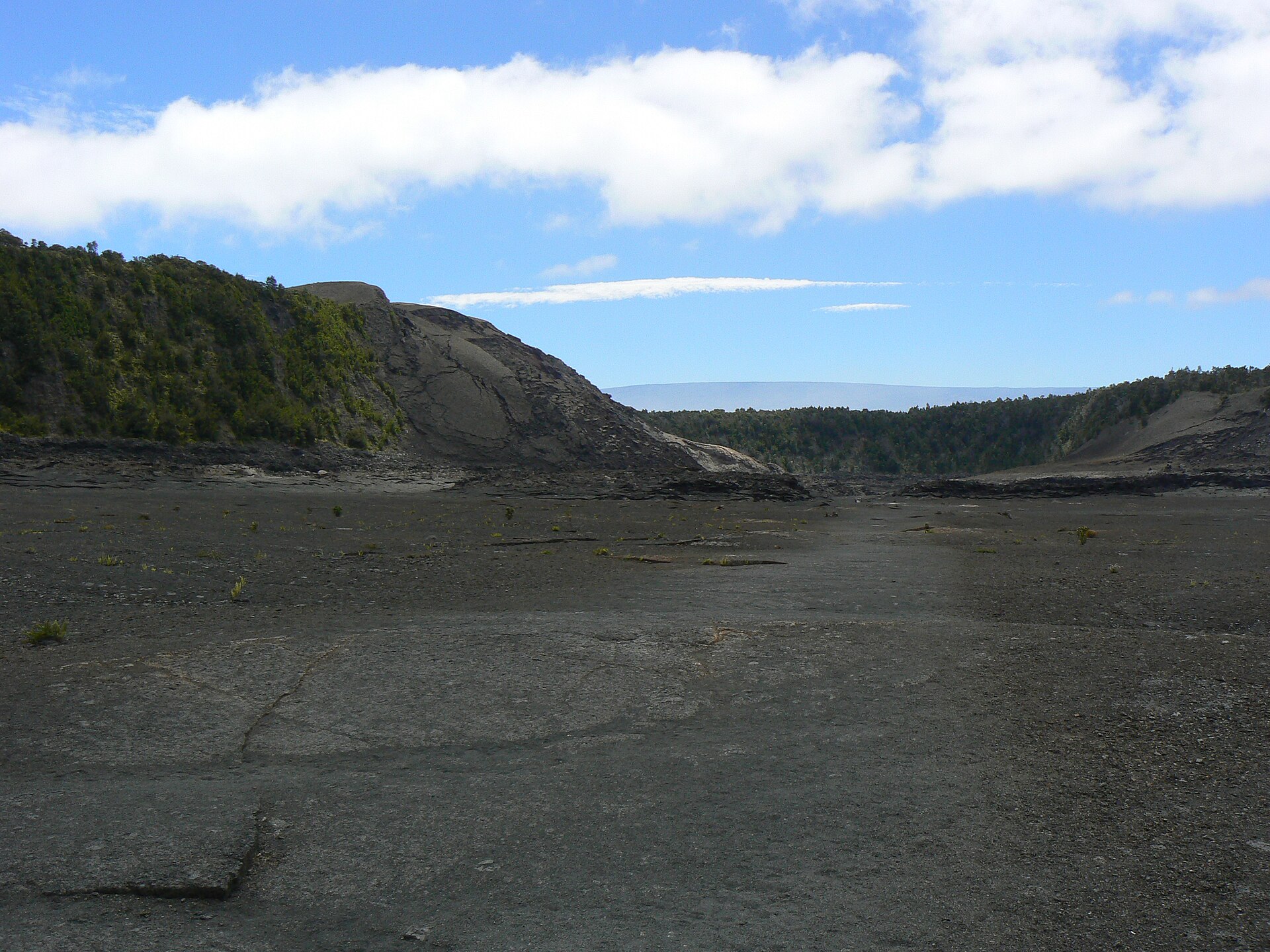 The cooled volcanic surface of Kilauea Iki.