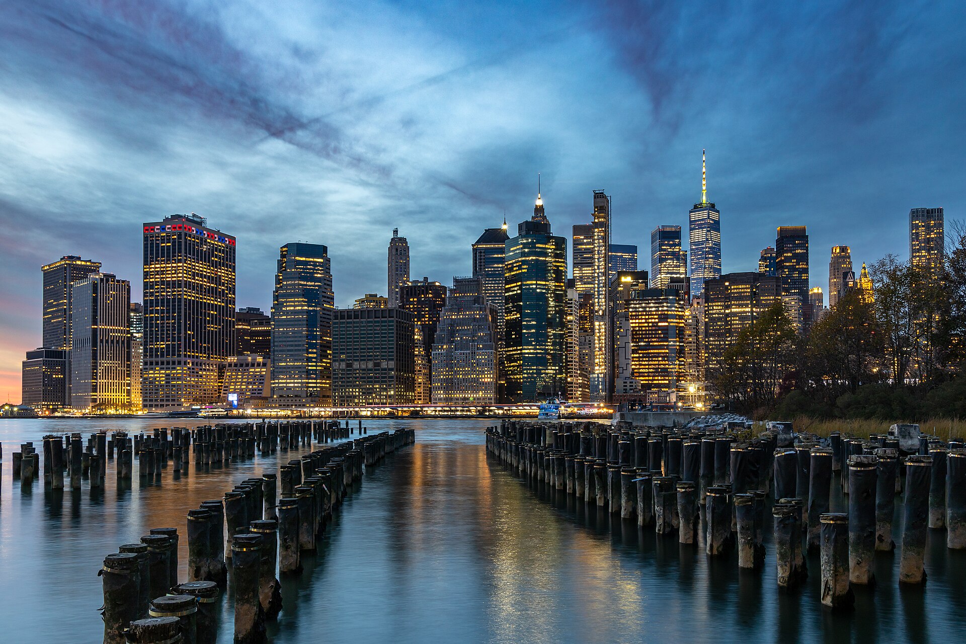 The Lower Manhattan waterfront in a 2024 photograph.